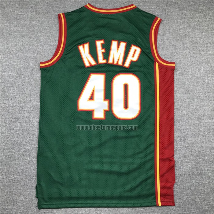 Camiseta Seattle SuperSonics Shawn Kemp NO 40 Historic Retro Verde2